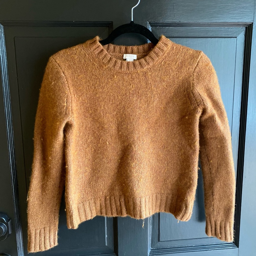J Crew Cropped Burnt Orange Sweater Size Medium